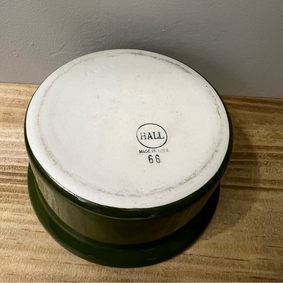 Vintage Hall China 66 Individual Casserole Dish with Lid in Green 6” - Picture 6 of 10